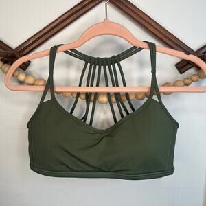 Lululemon Free To Be Moved Olive Green Sports Bra